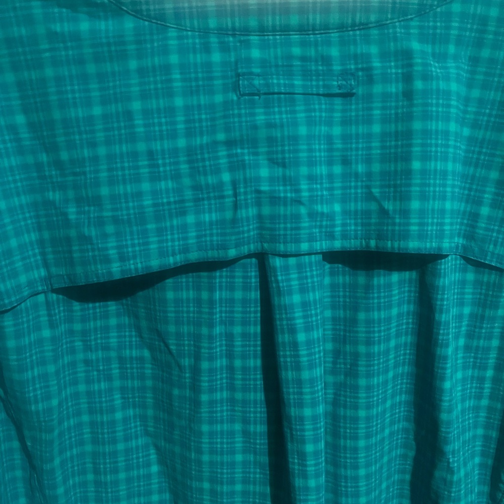 Duluth Trading‎ Co Teal Plaid Blouse - Picture 4 of 9